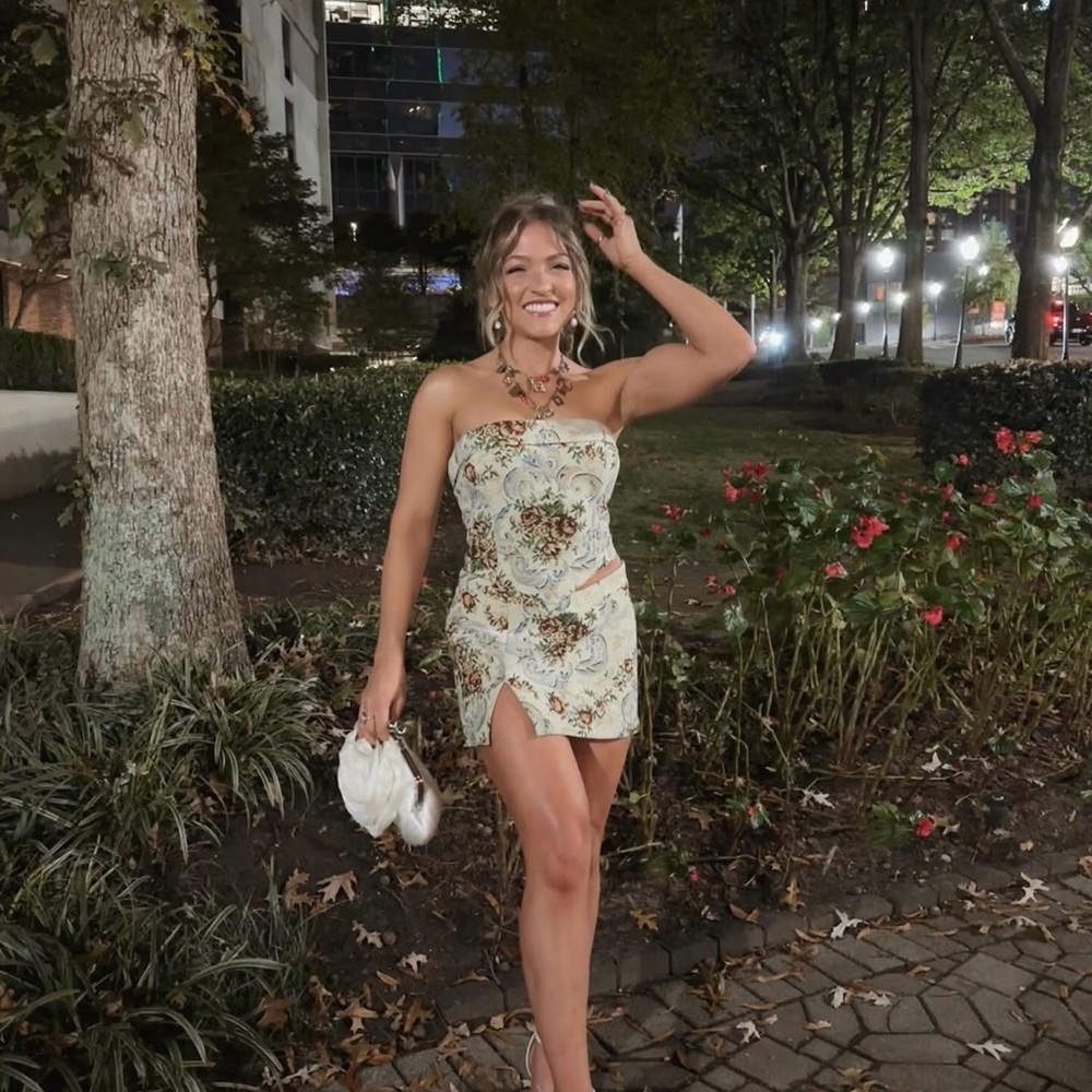 REVOLVE Strapless Floral Mini Dress